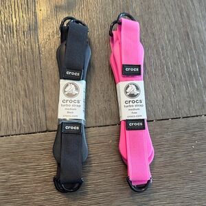 CROCS Turbo Straps - Black and Pink (2 pairs)
